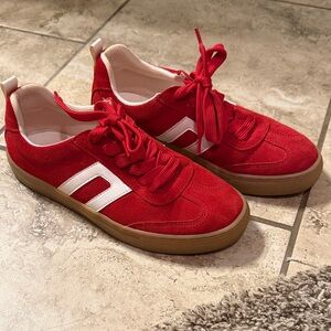 Red Suede Women's Sneakers